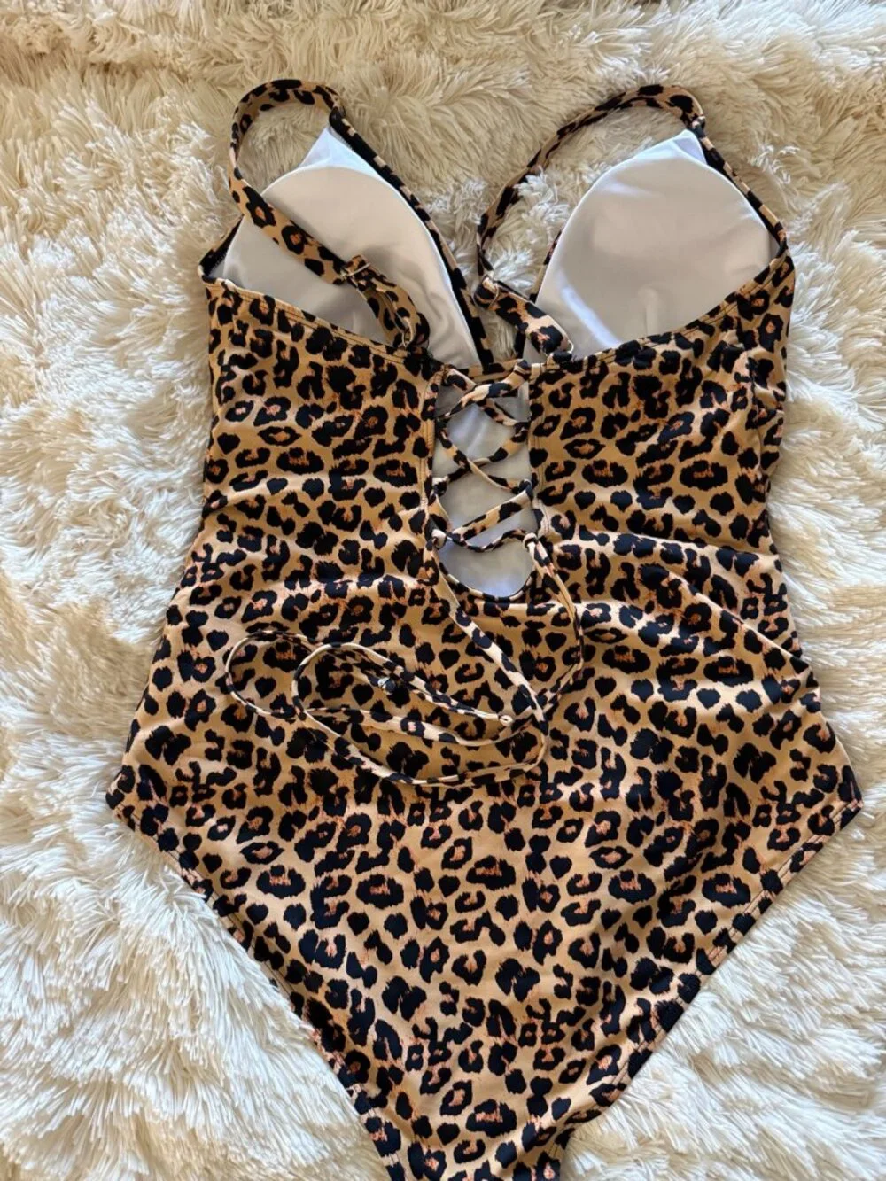 Leopard Print Ruched One Piece Swimsuit XL NWOT
